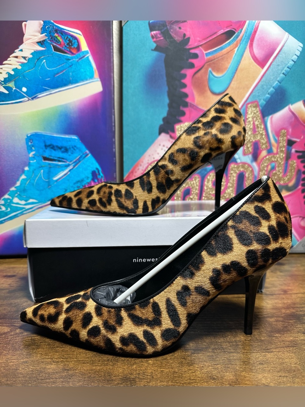 NineWest Princesa Pointy Toe Pumps size 9.5M leopard